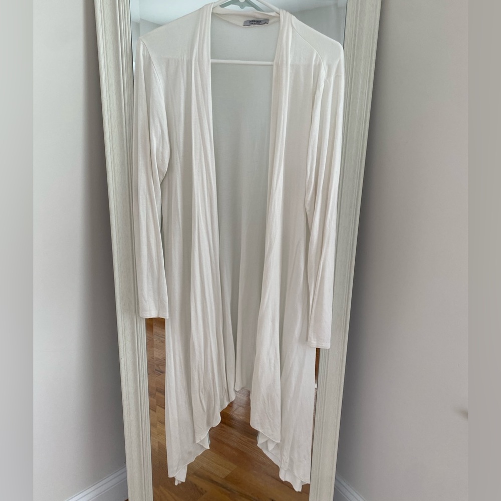 Long white cardigan